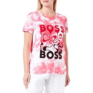 BOSS C_elenza_Print T-shirt voor dames, Medium Pink660, S