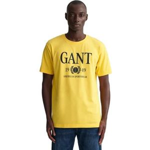 GANT Retro Crest T-shirt voor heren, Warm geel, 3XL