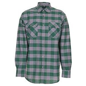 Maat 47/48 heren Planam overhemden vierkant shirt groen zink model 0494