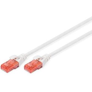DIGITUS LAN kabel Cat 6 - 2m - RJ45 netwerkkabel - UTP niet afgeschermd - Compatibel met Cat-6A & Cat-5e - Wit