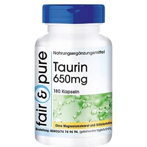 Fair & PureÂ® - Taurine capsules 650mg - vegan - zonder magnesiumstearaat - 180 capsules