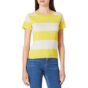 G-STAR RAW Dames Wide Stripe Slim T-Shirt, Whitebait/Bright Yellow Cab Rugby C340-c393, S