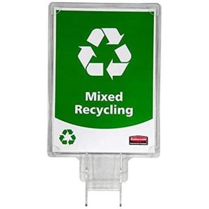 Rubbermaid Commercial Products 1898335 Slim Jim Recycling Sign