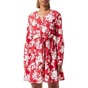 nascita Midi-jurk voor dames met bloemenprint, rood/wit, L