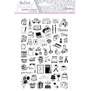Aladine - Dagelijks Stampo Bullet Journal - Schuimstempelbord, siliconen voetafdruk - Ideaal voor bullet journal, scrapbooking, notitieboeken - DIY creatieve hobby's