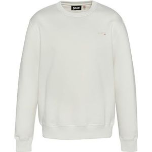 Sweatshirt met ronde hals met Schott borduurwerk, SWCASUAL1, Wit, L