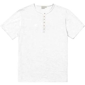 GIANNI LUPO Heren T-shirt Serafino kraag GL2137F-S24, Wit, M