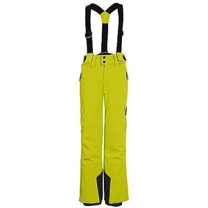 killtec Jongens skibroek/functionele broek met slabbetje, sneeuwvanger en randbescherming KSW 128 BYS SKI PNTS, neon lime, 164, 39669-000, groen