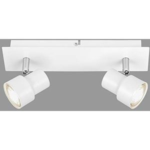 Briloner Leuchten - LED-plafondspot, plafondlamp 2-spots, draai- en zwenkbaar, 2x GU10, 5 Watt, 460 lumen, 3.000 Kelvin, wit
