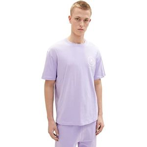 Tom Tailor Denim heren 1035602 T-shirt, 31042 - Lilac Vibe, XL