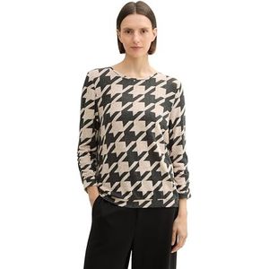 TOM TAILOR - T-shirt - Houndstooth Design - Dames - XXL