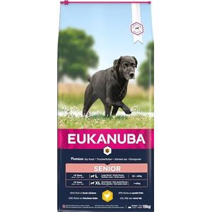 EUKANUBA premium hondenvoer met kip voor grote rassen - droogvoer voor senior honden, 15 kg