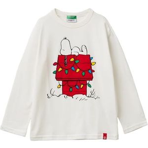 United Colors of Benetton Jongens T-Shirt M/L 3atnc10rk, Wit, 150