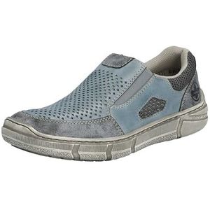 Rieker - Instappers - Vrijetijdsschoen - Blauw/grijs - Leer