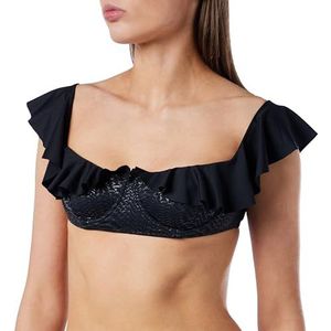 Pinko Ivy Top Bikini Tecno Jersey logo met rode bovendeel, Z99_zwart limousine, M dames, Z99_zwart Limousine, M