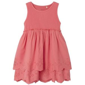 NAME IT Nmfhalina Sl Jurk voor meisjes, Spiced Coral, 116
