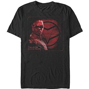 Marvel The Falcon and the Winter Soldier - Falcon Profile Unisex Crew neck T-Shirt Black M