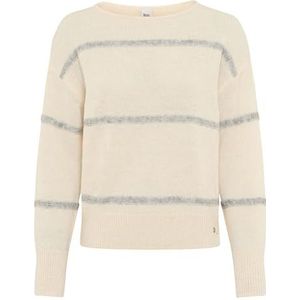 Brax - Style LISA - Gebreide Trui - Cozy Grey - Crème Wit
