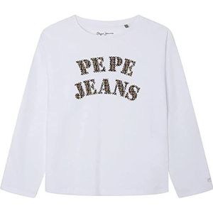 Pepe Jeans Barbarella T-shirts voor meisjes, 800 wit, 16 Jaar