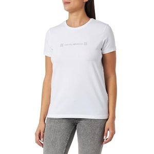 Emporio Armani Dames Dames Dames Vrouwen Ronde Collar Tartan Christmas Cotton T-Shirt, wit, XL