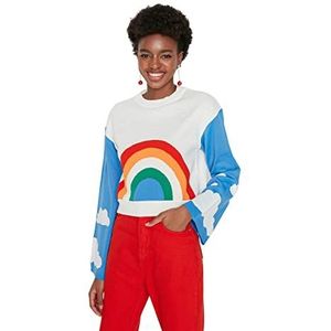 Trendyol Trui - Veelkleurig - Regular, Ecru, S