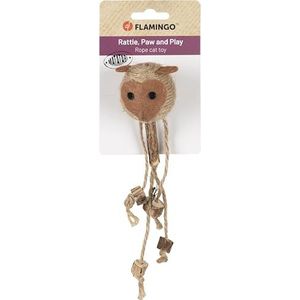 Flamingo Kattenspeelgoed Yutsa aap, bruin, natuurlijk, interactief en ontspannend