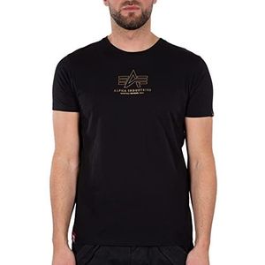 Alpha Industries Basis T ML Folie Print T-shirt voor Mannen Black