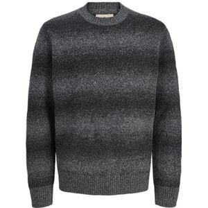 JACK & JONES Jprblutyler Knit Gestreepte Crew Neck, dark grey melange, XS