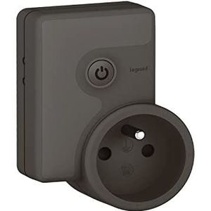 Legrand 199141 Mobiel stopcontact, 16 A, 3680 W, om in de aardingsdoos te steken (meetfunctie, verbruikstracking, meldingen zenden), grafiet afwerking