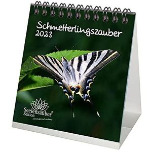 Vlindermagie tafelkalender voor 2023 formaat 10 cm x 10 cm vlinder - Seelenzauber