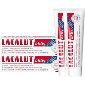 Lacalut Actief dubbelpak 2 x 75 ml, tandpasta, direct merkbare versteviging en versteviging van het tandvlees, effectieve tandverzorging en tandvleesverzorging
