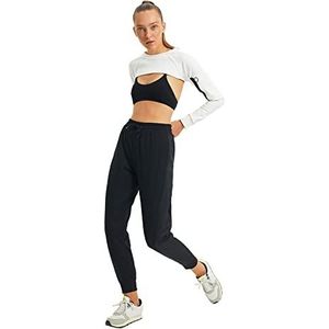 Trendyol Women's White Super Crop Sports Slim Sweatshirt, XL