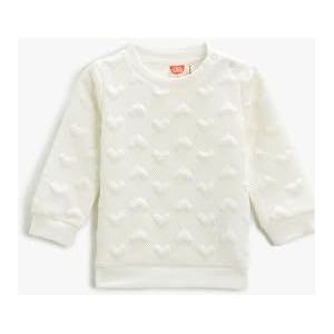 Koton Sweatshirt met lange mouwen en ronde hals voor babymeisjes, ecru (010), 9-12 Maanden
