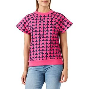 Love Moschino Dames Comfort Fit Short-Sleeved Sweatshirt, Blue Fuchsia, 38, blauw Fuchsia, 38