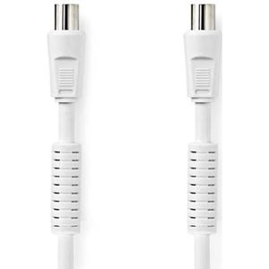 NEDIS Coaxiale kabel | IEC (coax) stekker | IEC (coax) bus | vernikkeld | 75 ohm | 4-voudig afgeschermd | 1,50 m | rond | PVC | wit | plastic zak