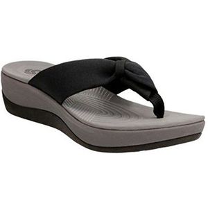 Clarks Arla Glison Teenslippers voor dames, Zwarte stof, 37 EU