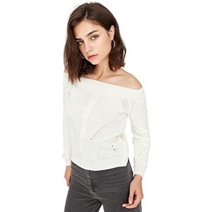Trendyol TWOAW23KZ01239/Ekru Sweater, Ecru, S, Ecru, S