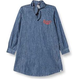 Noppies Kids Meisjes G Denim Dress Ls Bayannur kinderjurk, Medium Blauw Denim - P493, 140 cm