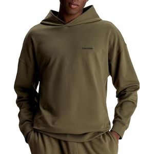 Calvin Klein Heren L/S Hoodie Zware Sweatshirts, Donkere Olijf, S