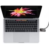 COMPULOCKS Maclocks MBPRLDGTB01CL Beveiliging Laptop Ledge Adapter met Combinatiekabelslot voor MacBook Pro met Touch Bar kit, 60 W, 120 V, zilver, zwart, 13 inch en 15 inch