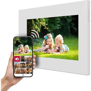 THOMSON Fotolijst 7 inch wit - 17,8 cm, 1024 x 600 HD IPS, touchscreen, 32 GB geheugen, automatische rotatie, multi-user aansluiting, wifi, tafel- of wandmontage