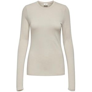 Jacqueline de Yong Vrouwelijk bovenstuk met lange mouwen, eenkleurig, wit (whitecap gray), XL