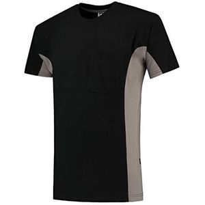 Tricorp 102002 Workwear Bicolor borstzak T-shirt, 100% gekamd katoen, 190g/m², zwart-grijs, maat 5XL