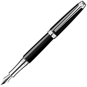 Caran d'Ache Verzilverde, Rhodium-Coated LÉMAN EBONY ZWARTE Vulpen