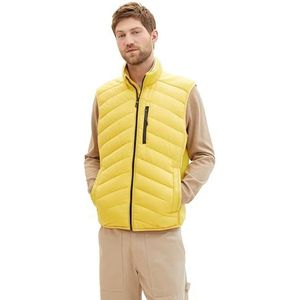 TOM TAILOR Heren 1038904 vest, 11657-Primerose Yellow, S, 11657 - Primeroos geel, S