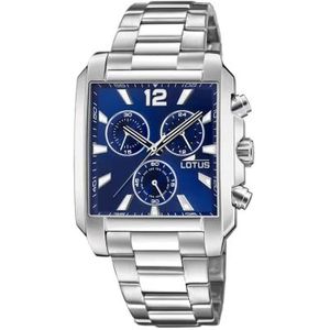 LOTUS Chrono-18850/2-rechthoekig horloge 38 37,50 mm, Blauw, Klassiek