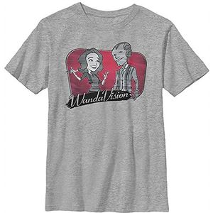 Marvel Scarlet Wanddavision T-shirt voor jongens, Sportieve heide, S