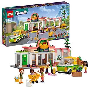 LEGO Friends Biologische supermarkt Speelgoed voor Meisjes en Jongens vanaf 8 Jaar, Speelset met Vrachtwagen en 4 Poppetjes van de Personages uit 2023, Rollenspel Cadeau voor Kinderen 41729