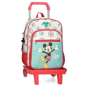 Joumma Disney Mickey, beste vrienden, schoolrugzak met trolley, meerkleurig, 30 x 38 x 12 cm, polyester, 13,68 l, Meerkleurig, schoolrugzak met trolley
