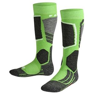 FALKE Uniseks-kind Skisokken SK2 Intermediate K KH Wol Functioneel material Warm Dik 1 Paar, Groen (Vivid Green 7231), 23-26